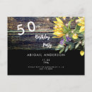 Search for sunflower 50th birthday invitations Wood