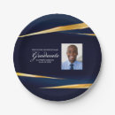 Search for blue and gold graduation plates Elegant