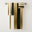 Search for black and white stripes bath towels Gold