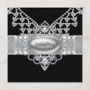 Search for diamond and pearls birthday invitations Black