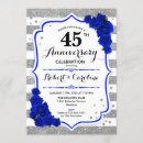 Search for blue silver anniversary invitations White
