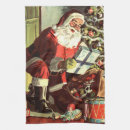 Search for retro christmas kitchen towels Santa claus