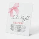 Search for late night diapers signs Pink bow