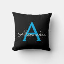 Search for blue and black pillows For her
