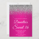 Search for pink and silver sweet 16 invitations For her