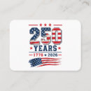 Search for anniversary business cards 250th