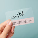 Search for clear business cards Transparent
