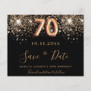 Search for 70th birthday save the dates Glitter