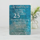 Search for blue silver anniversary invitations Modern