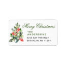 Search for christmas return address labels Holly berry