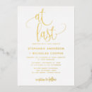 Search for at last wedding invitations Typography