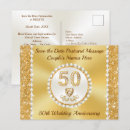 Search for 50th anniversary save the date postcards Golden