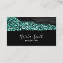 Search for black and teal business cards Glitter
