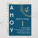 Search for nautical birthday invitations Gold