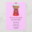 Search for bubble gum birthday invitations Whimsical