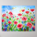 Search for red poppies posters Poppy field