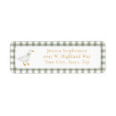 Search for duck return address labels Green gingham