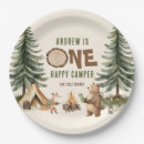 Search for campers paper plates One happy camper
