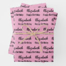 Search for pink and black wrapping paper Happy birthday