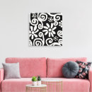 Search for black and white floral canvas prints Abstract