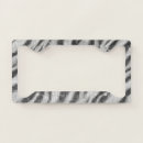 Search for black and white license plate frames Girly