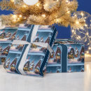 Search for village christmas wrapping paper Blue