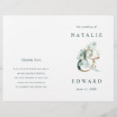 Search for green gold wedding programs Watercolor