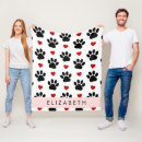 Search for pink paw prints blankets For her