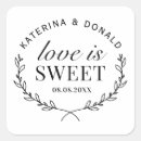 Search for love is sweet wedding stickers Treat