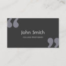 Search for college professor business cards Education