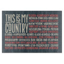 Search for country cutting boards Typography