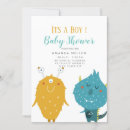 Search for monster baby shower invitations Blue