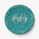 Search for teal and gold plates Birthday party