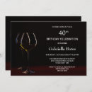 Search for wine 40th birthday invitations Elegant