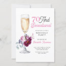 Search for modern floral 70th birthday invitations Pink
