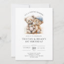 Search for twins 1st birthday invitations Watercolor