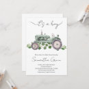Search for tractor baby shower invitations Green