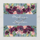 Search for dusty blue and burgundy wedding invitations Botanical