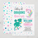 Search for dragon unicorn birthday invitations Unicorns
