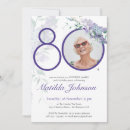 Search for purple 80th birthday invitations Surprise