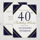 Search for royal blue and white birthday invitations Elegant