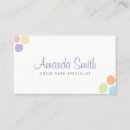 Search for babysitter business cards rainbow