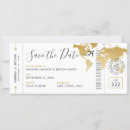 Search for world map save the dates Boarding pass