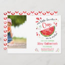 Search for watermelon photo 1st birthday invitations baby girl