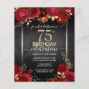 Search for rose 75th birthday invitations Floral