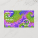 Search for peace sign business cards retro