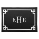 Search for black and white placemats Girly