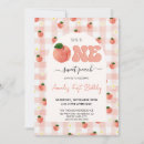 Search for one sweet peach birthday invitations Watercolor