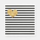 Search for black and white stripes napkins Heart