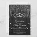 Search for black white silver quinceanera invitations Tiara